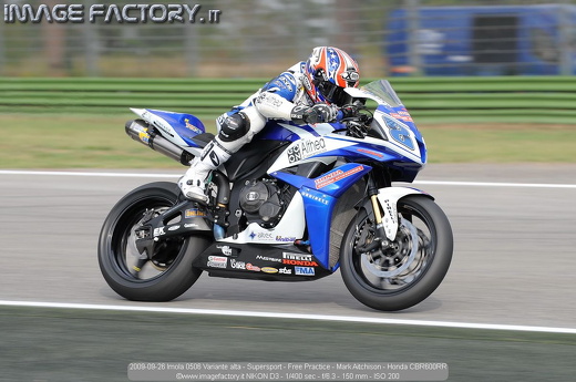 2009-09-26 Imola 0506 Variante alta - Supersport - Free Practice - Mark Aitchison - Honda CBR600RR